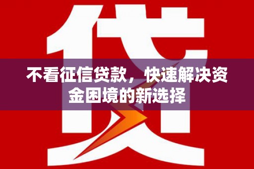 湛江不看征信贷款，快速解决资金困境的新选择