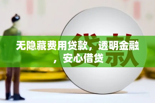 湛江无隐藏费用贷款，透明金融，安心借贷