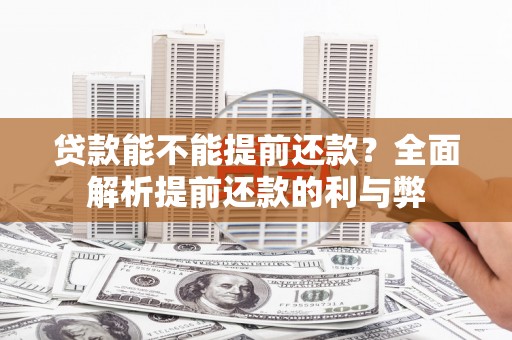 湛江贷款能不能提前还款？全面解析提前还款的利与弊