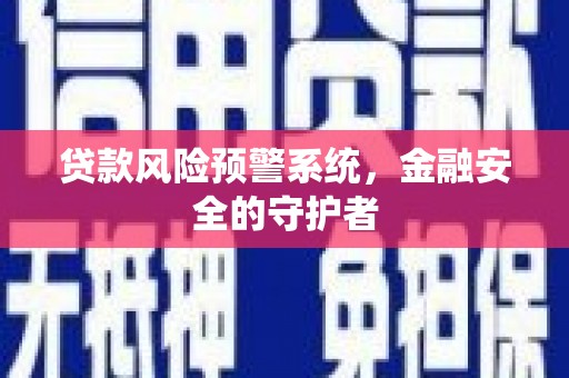 湛江贷款风险预警系统，金融安全的守护者