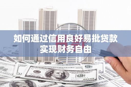 湛江如何通过信用良好易批贷款实现财务自由