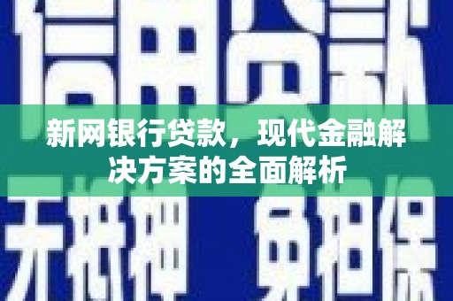 湛江新网银行贷款，现代金融解决方案的全面解析