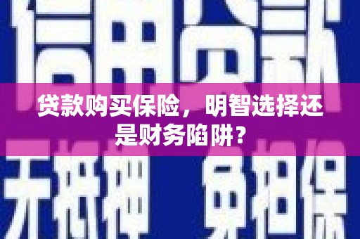 湛江贷款购买保险，明智选择还是财务陷阱？