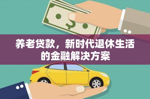湛江养老贷款，新时代退休生活的金融解决方案